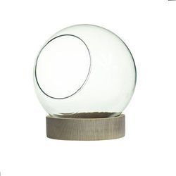 Glass ball vase D-20MD+desk  H:17cm D:20cm