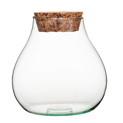 Glass terrarium W-594+coarse-grained cork H:19cm D:17cm