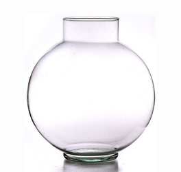 Recycled glass ball vase W-683 H:25,5cm D:23cm