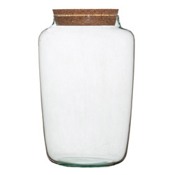 Glass terrarium vase  W-759+cork H:30cm D:17cm