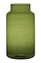 Glass jar vase W-395D H:35cm D:19cm Green/grey