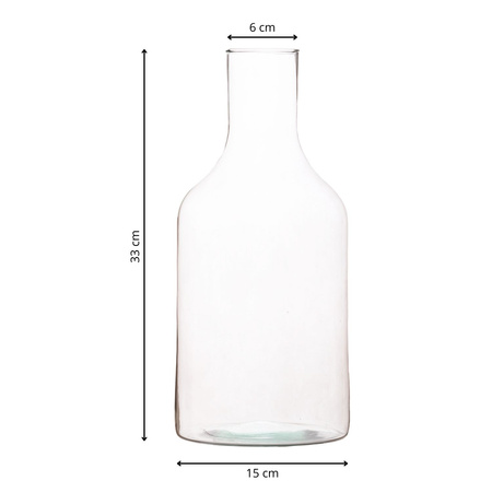 Glass bottle vase W-394A H:33cm D:15cm 