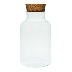 Glass jar vase W-395K3 + cork H:30cm D:14,5cm