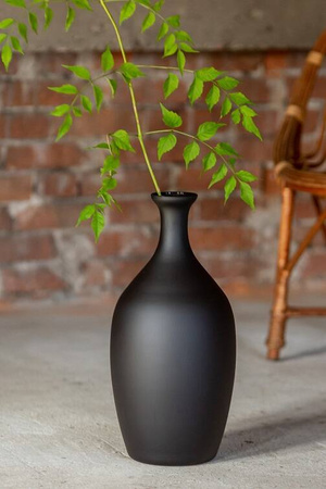 Tall black bottle vase W-259 H:45cm D:23cm