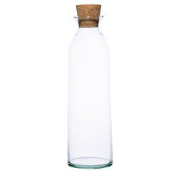 Glass bottle vase W-245B+cork H:32cm D:9,5cm