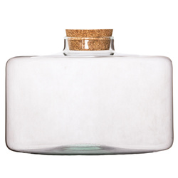 Glass jar vase W-754A+cork H:18cm D:23cm
