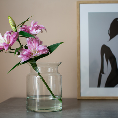 Glass jar vase W-332P5 H:20cm D:15cm