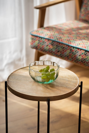 Glass salad bowl W-698 H:7cm D:14cm