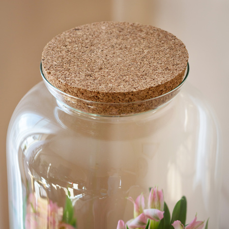 Glass jar vase W-524A+ cork H:41cm D:23cm