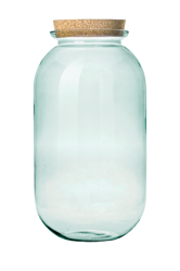 Glass jar vase W-524C+cork H:41cm D:23cm