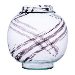 Glass vase grave candle K-01P braid H:20cm D:11cm