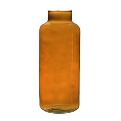 Glass jar vase W-395K H:35cm D:14,5cm Amber