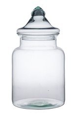 Glass jar vase W-332+cover H:29cm D:19cm