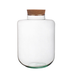 Glass jar vase W-712B+cork H:27cm D:19cm
