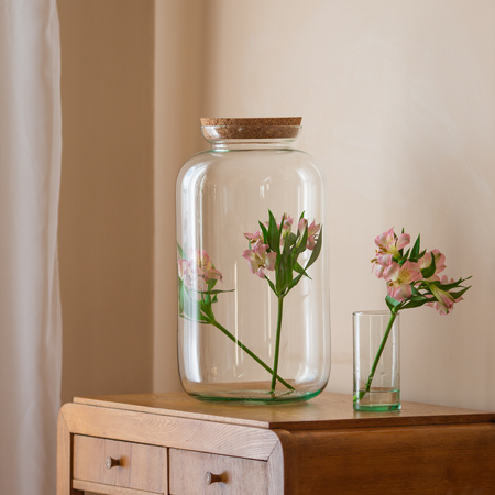 Glass jar vase W-524A+ cork H:41cm D:23cm