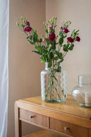 Glass jar vase W-395H honeycomb H:25cm D:17cm