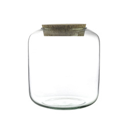 Glass vase jar W-713A + cork H:18cm D:16.5cm SALE