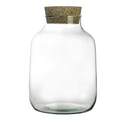 Glass vase W-629A + cork H:20cm D:14,5cm