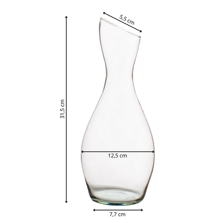 Glass vase  W-168 slant H:31,5cm D:12,5cm