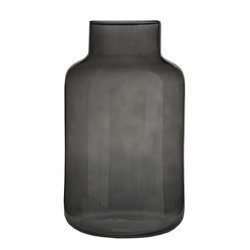 Glass jar vase W-395E H:30cm D:19cm Smoke